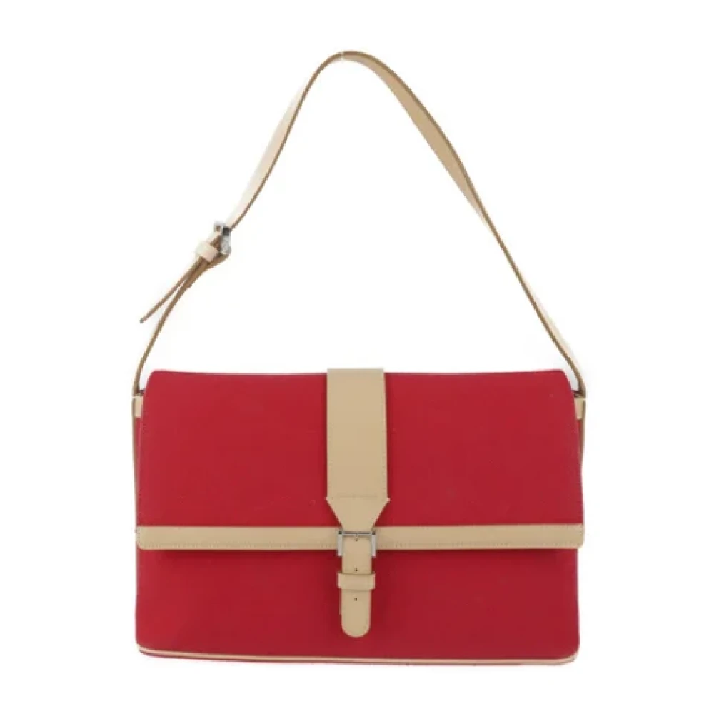 Burberry Vintage Pre-owned Leather shoulder-bags Red Dames