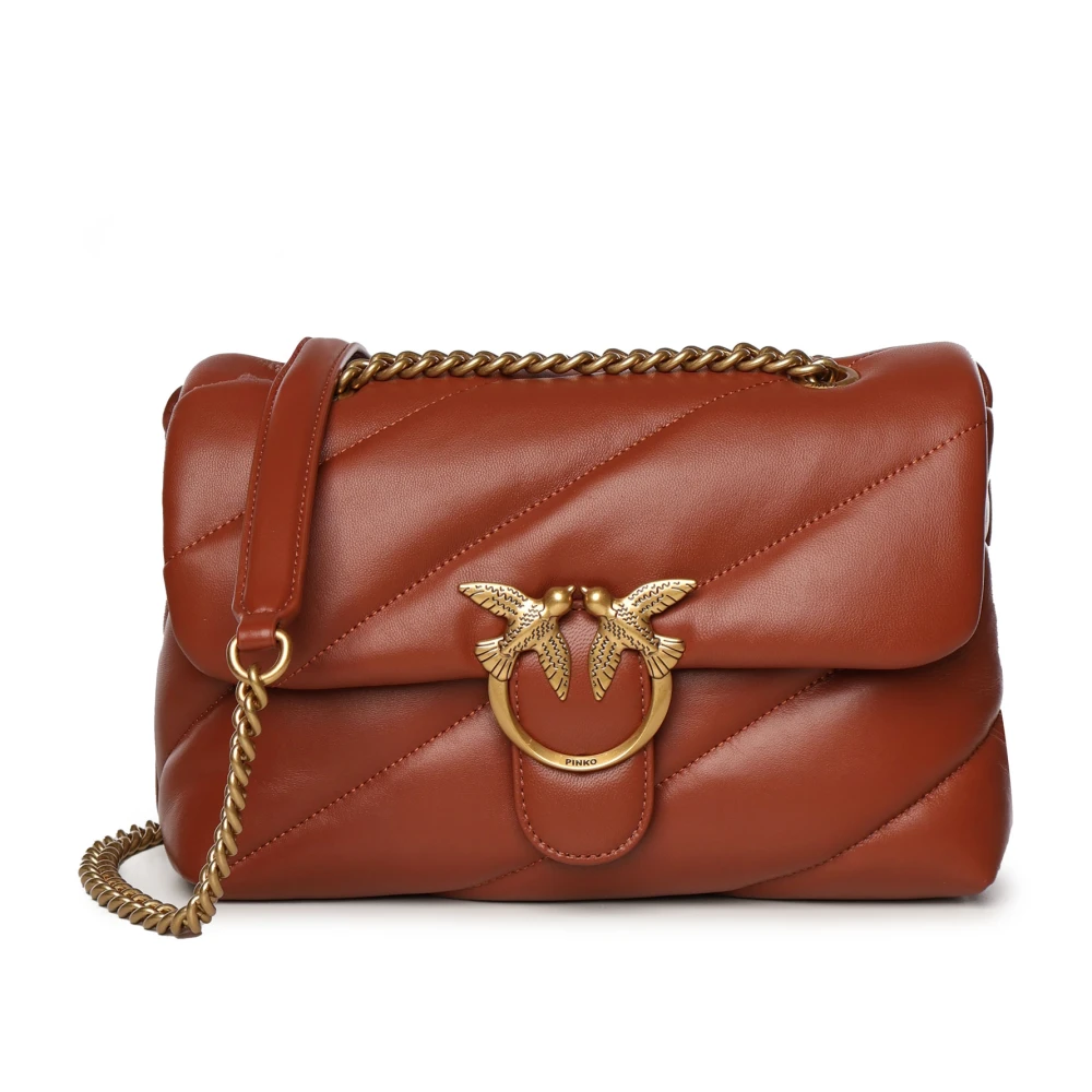 pinko Love Puff Classic Sheep Nap Tas Brown Dames