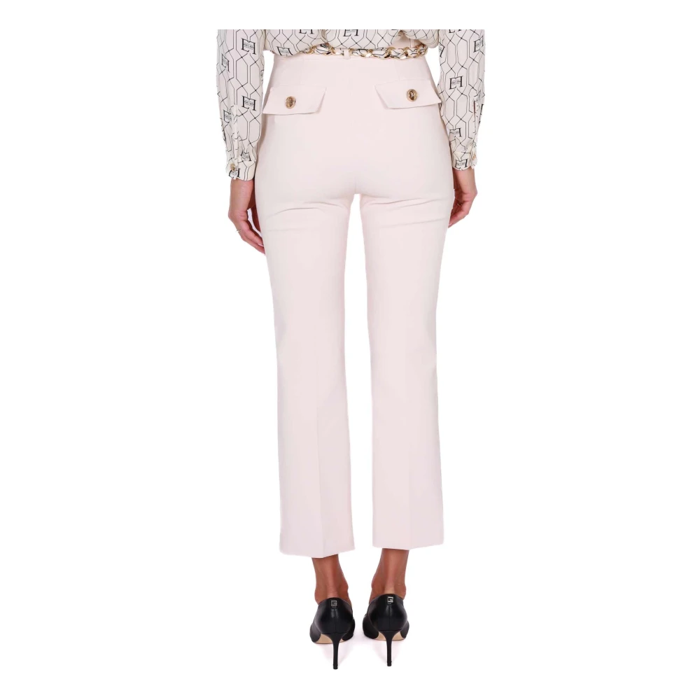 Elisabetta Franchi Smalle Sigarettenbroek met Riem Beige Dames