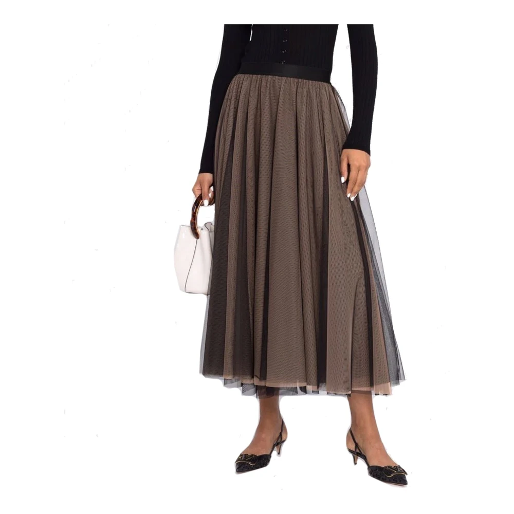 Blanca Vita Elastische Taille Rok Gemaakt in Italië Brown Dames