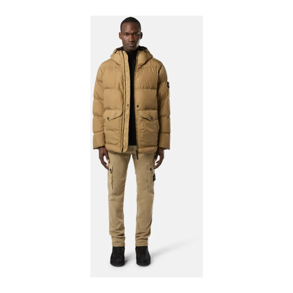Stone Island Winddichte Crinkle Reps Jas (Biscotto) Beige Heren