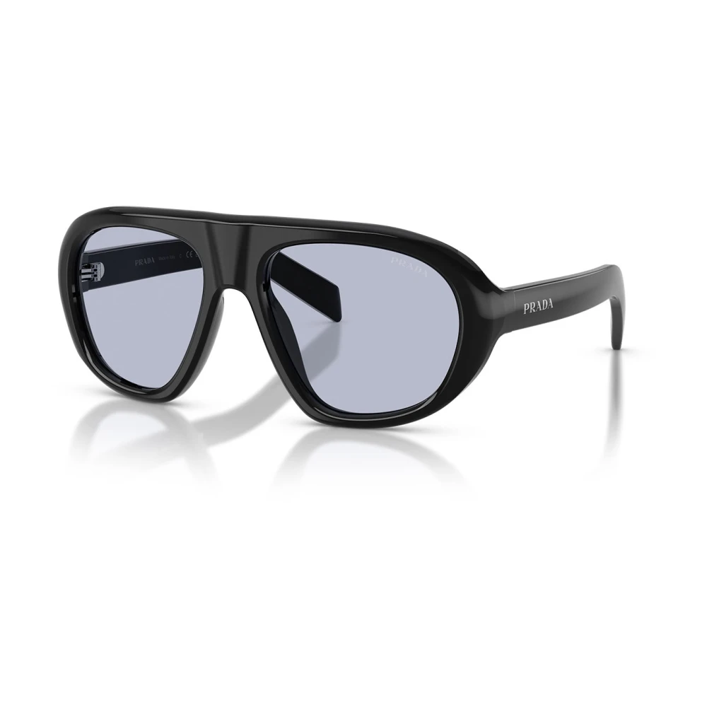 Prada Men's 0Pr C05s Aviator Sunglasses - Black/Blue - Image 3