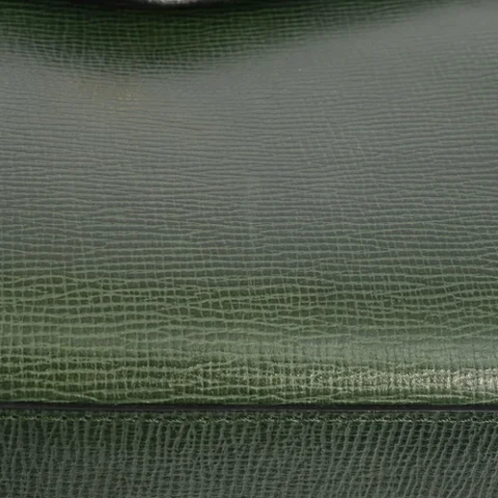 Celine Vintage Pre-owned Leather handbags Green Dames