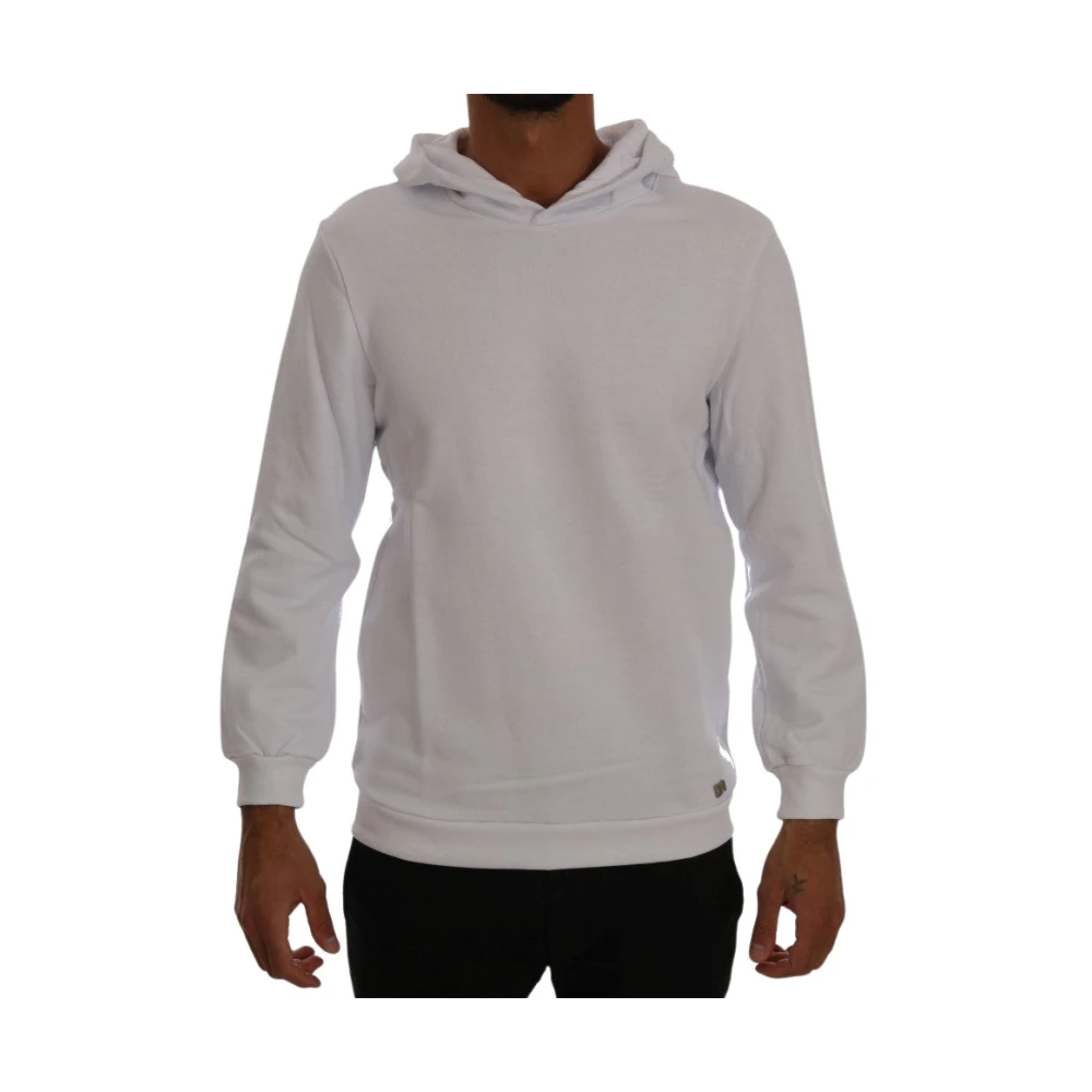 Daniele Alessandrini Luxe Witte Hoodie Katoen White Heren