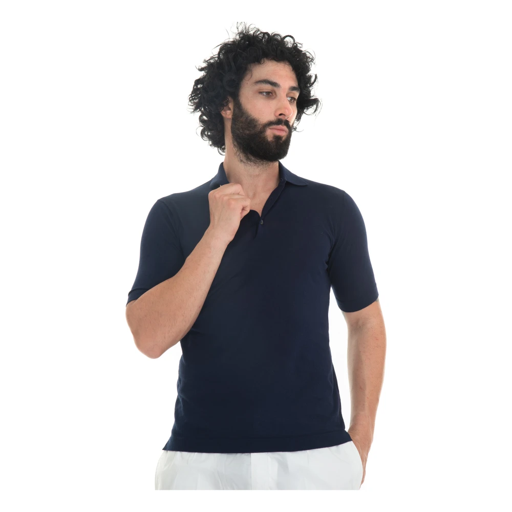 Hindustrie Slim Fit Polo Shirt Blue Heren
