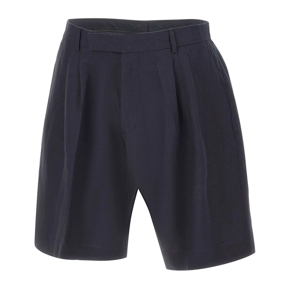 Paul Smith Men's Blue Pleated Shorts - Casual Shorts - W36 - Shorts
