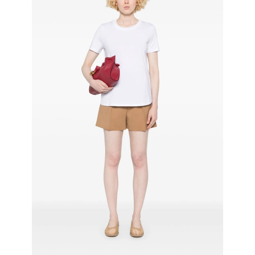 Max Mara Wit Geborduurd Logo Crew Neck T-shirt White Dames
