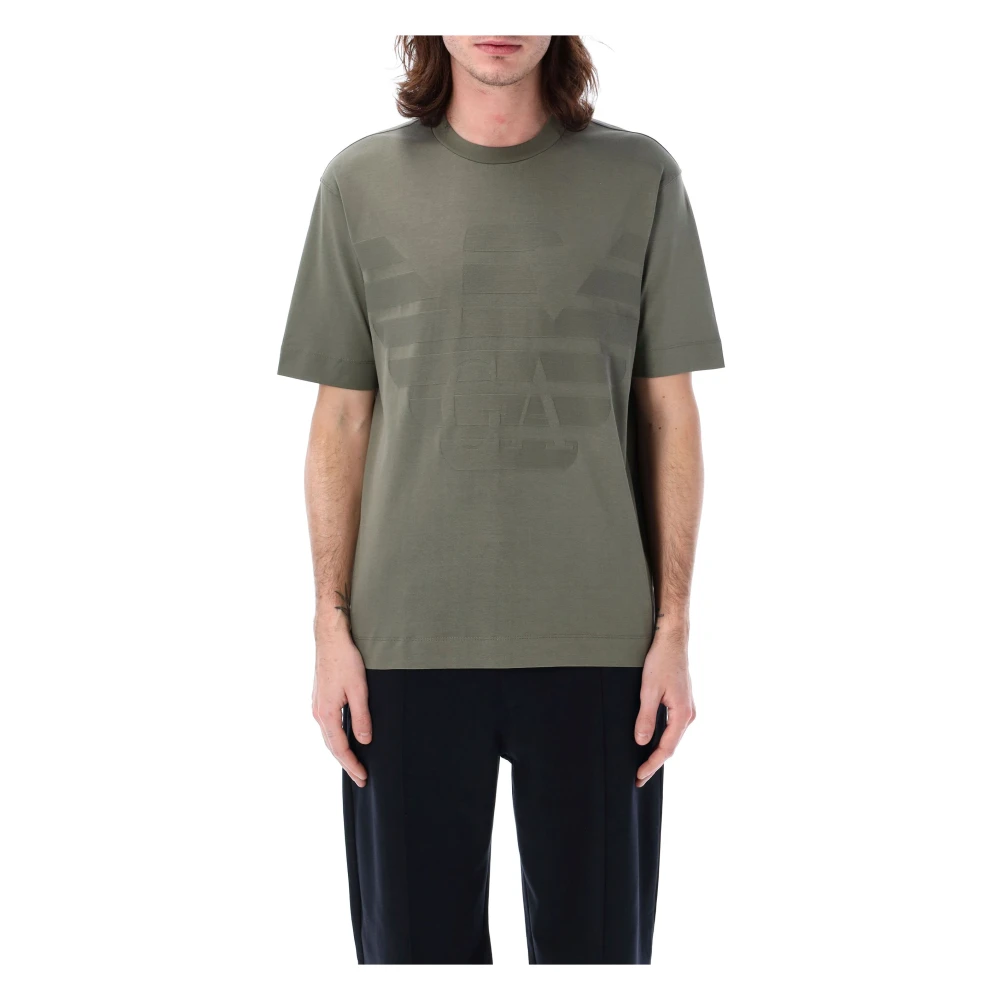 Emporio Armani Casual Katoenen T-Shirt voor Mannen Green Heren