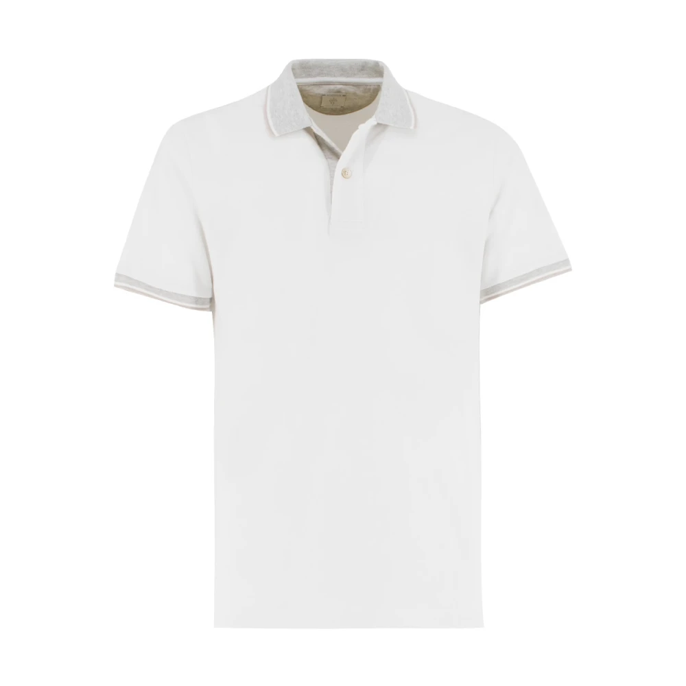 Eleventy Giza Cotton Polo Shirt White Heren