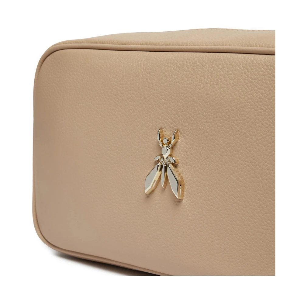 PATRIZIA PEPE Beige Schoudertas met Fly-detail Beige Dames