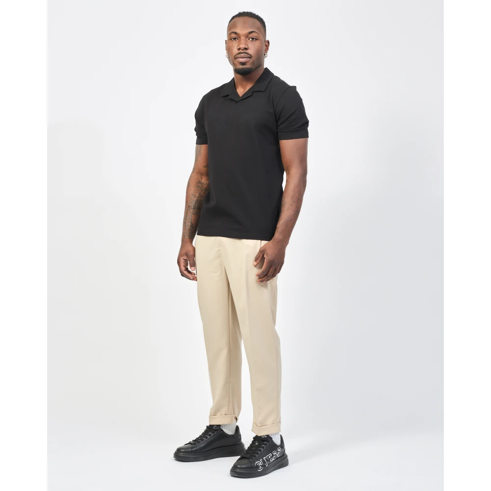 Hugo Boss Zwarte katoenen poloshirt regular fit Black Heren