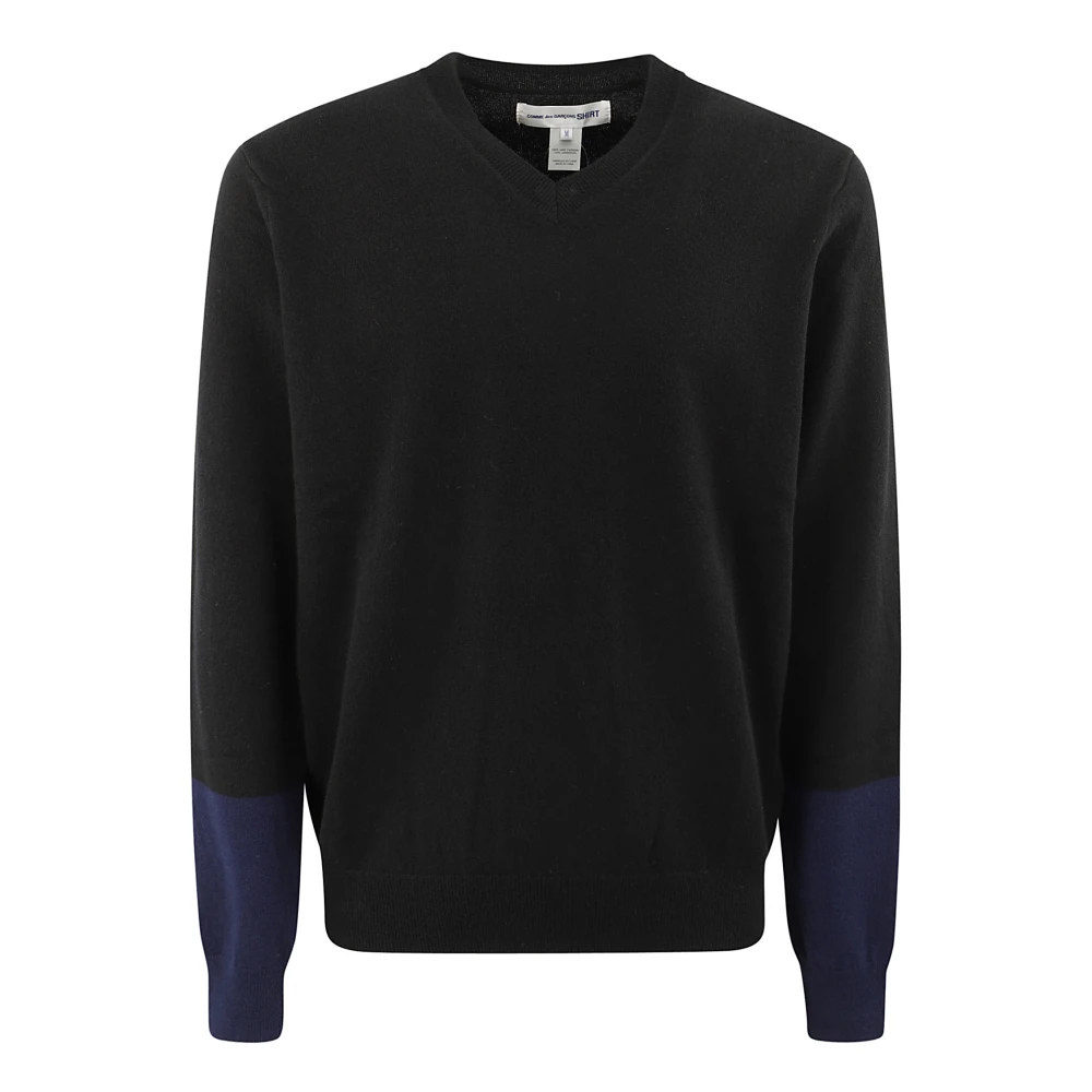 Comme des Garçons V-hals Trui met Kleurdetail Black Heren