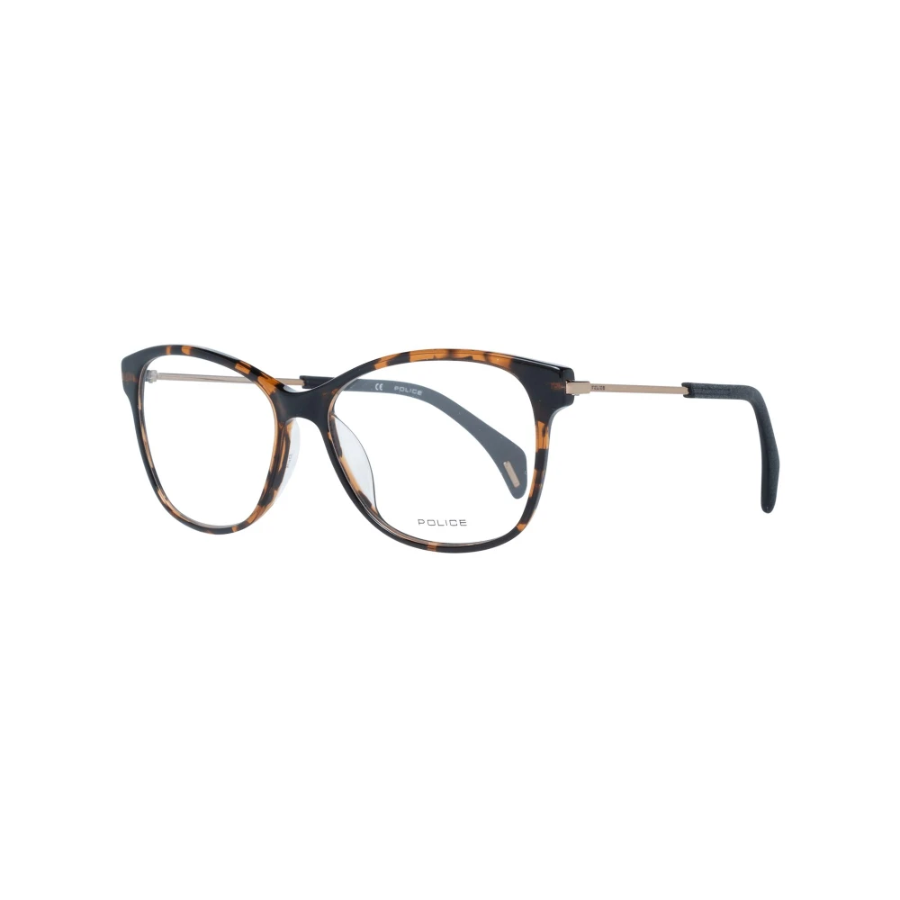 Police Women's Brown Plastic Rectangle Optical Frames