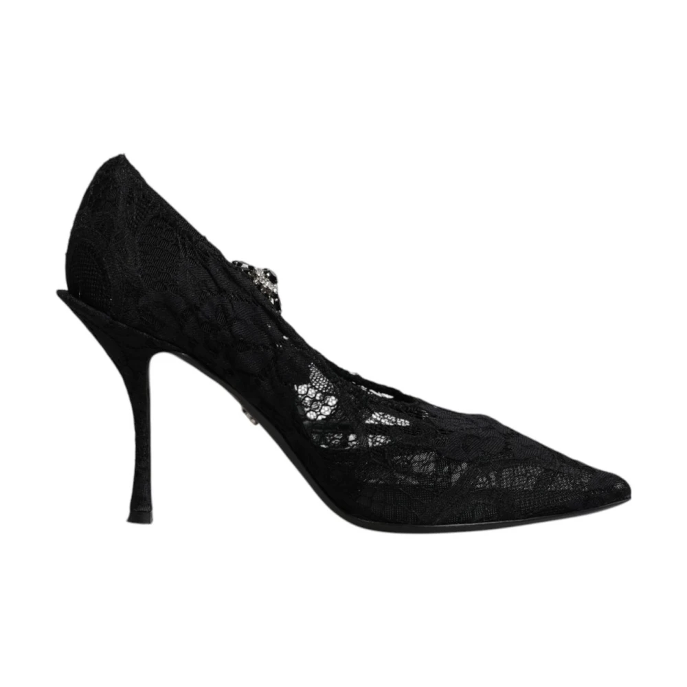 Dolce & Gabbana Women's Black Lace High Heel Pumps
