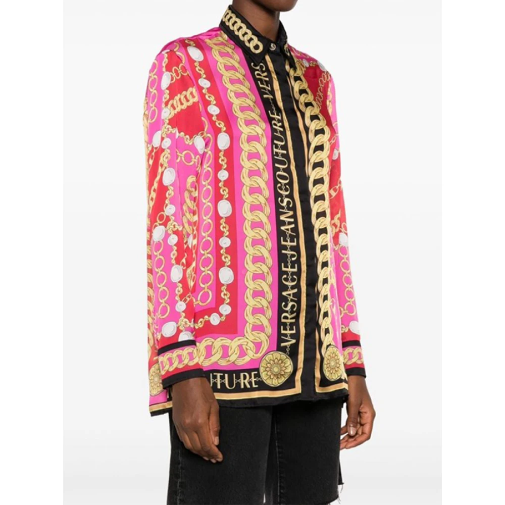 Versace Jeans Couture Multicolor Chain-Print Overhemd Multicolor Dames
