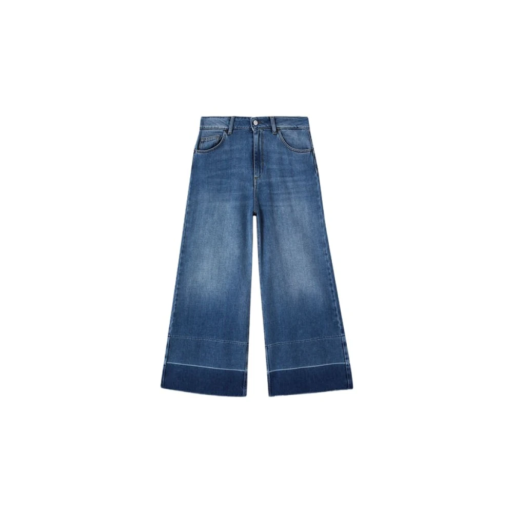 Liu Jo Wijde Pijp Denim Broek Blauw Blue Dames