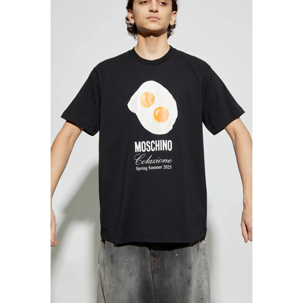 Moschino Bedrukt T-shirt Black Heren