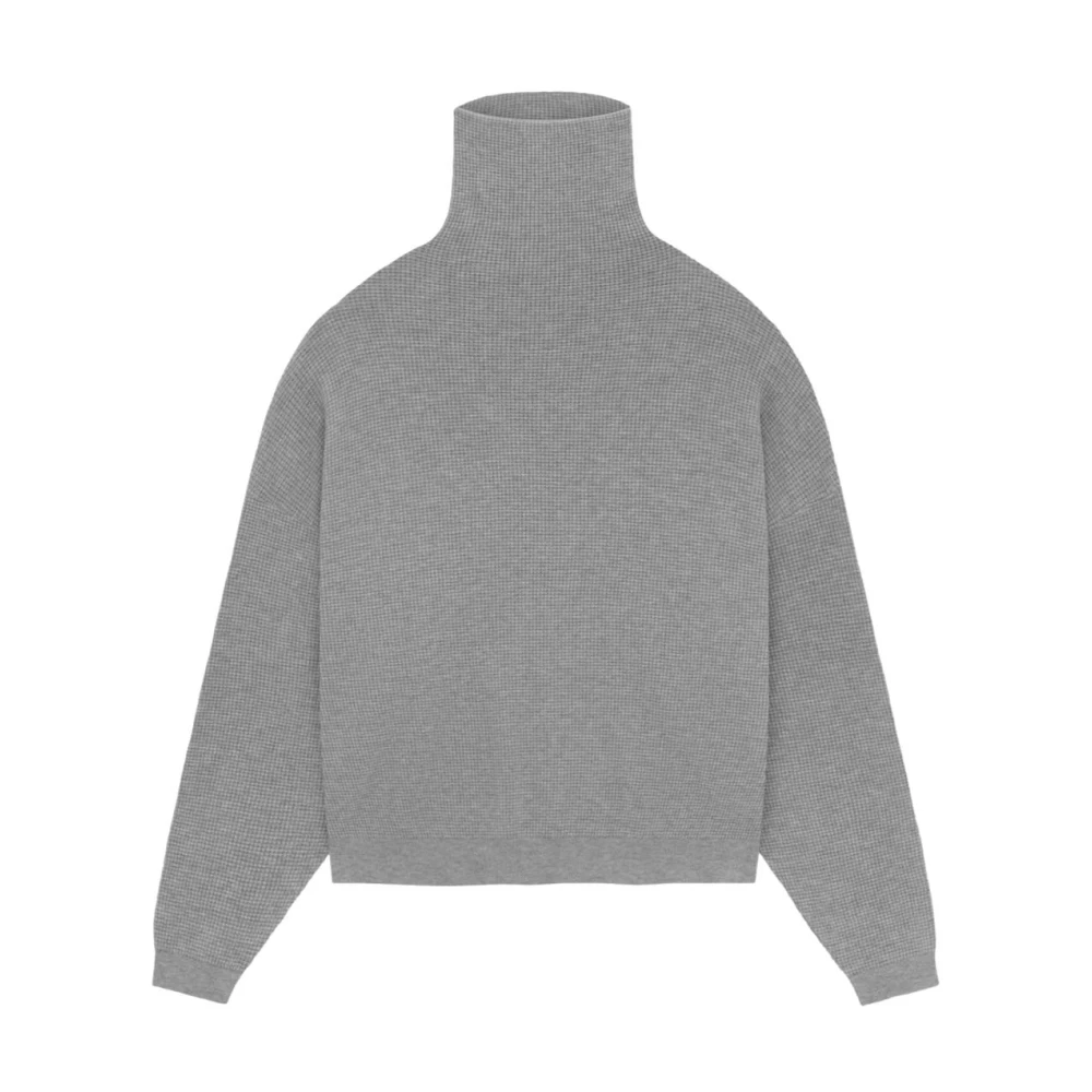 Fear Of God Våfflad Turtleneck Tröja Mörk Heather Gray, Herr