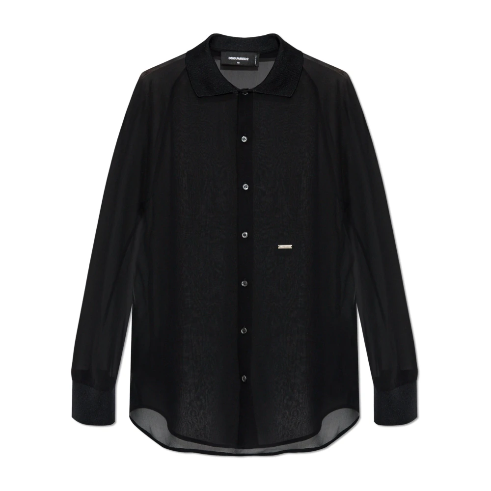 Dsquared2 Zijden overhemd Black Dames