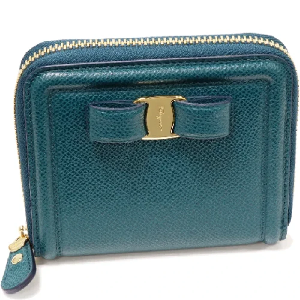 Salvatore Ferragamo Pre-owned Leather wallets Blue Dames