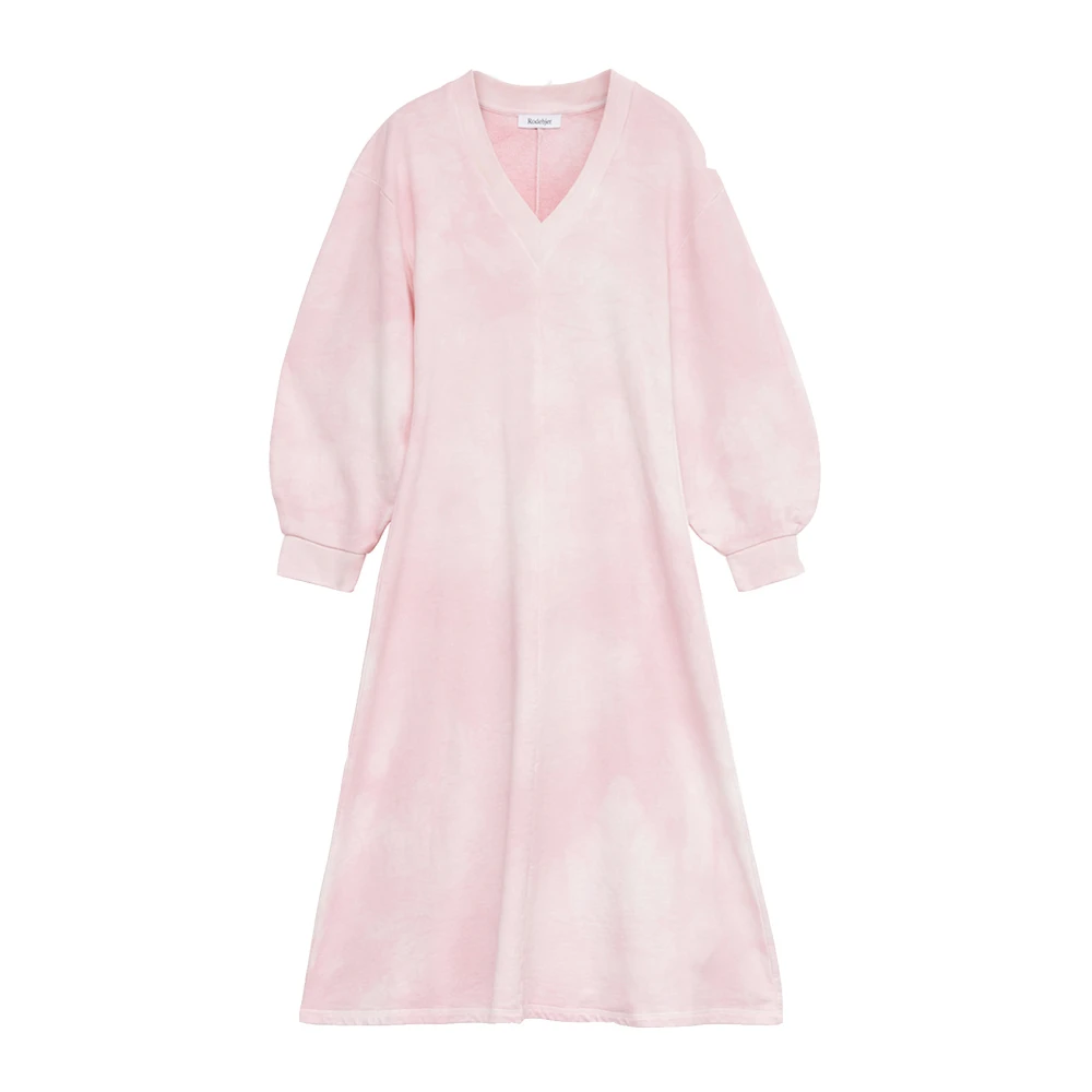 Rodebjer Women's Pink Midi Dresses, S, Tie-Dye Cotton Dress