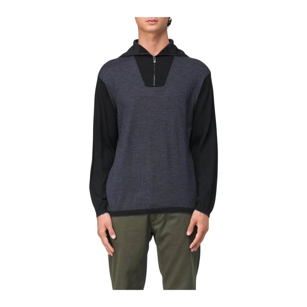 Emporio Armani Men's Gray Quarter Zip Pullover