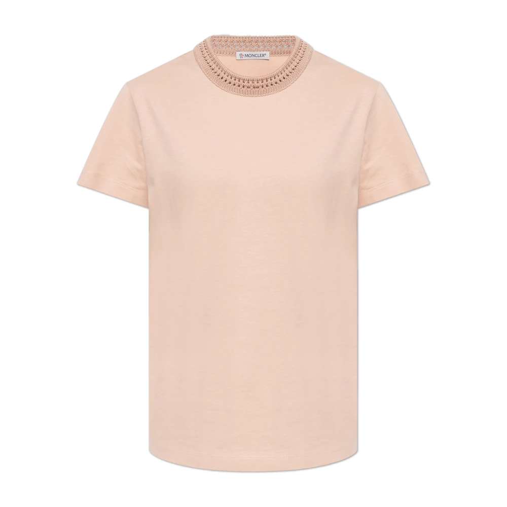 Moncler - Tops > T-Shirts - Pink - Moncler - Modalova
