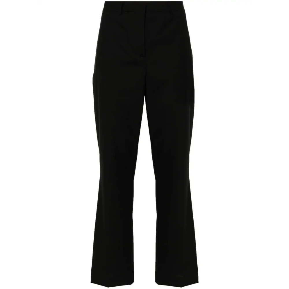 Semicouture Zwarte Wol Straight-Leg Broek Black Dames