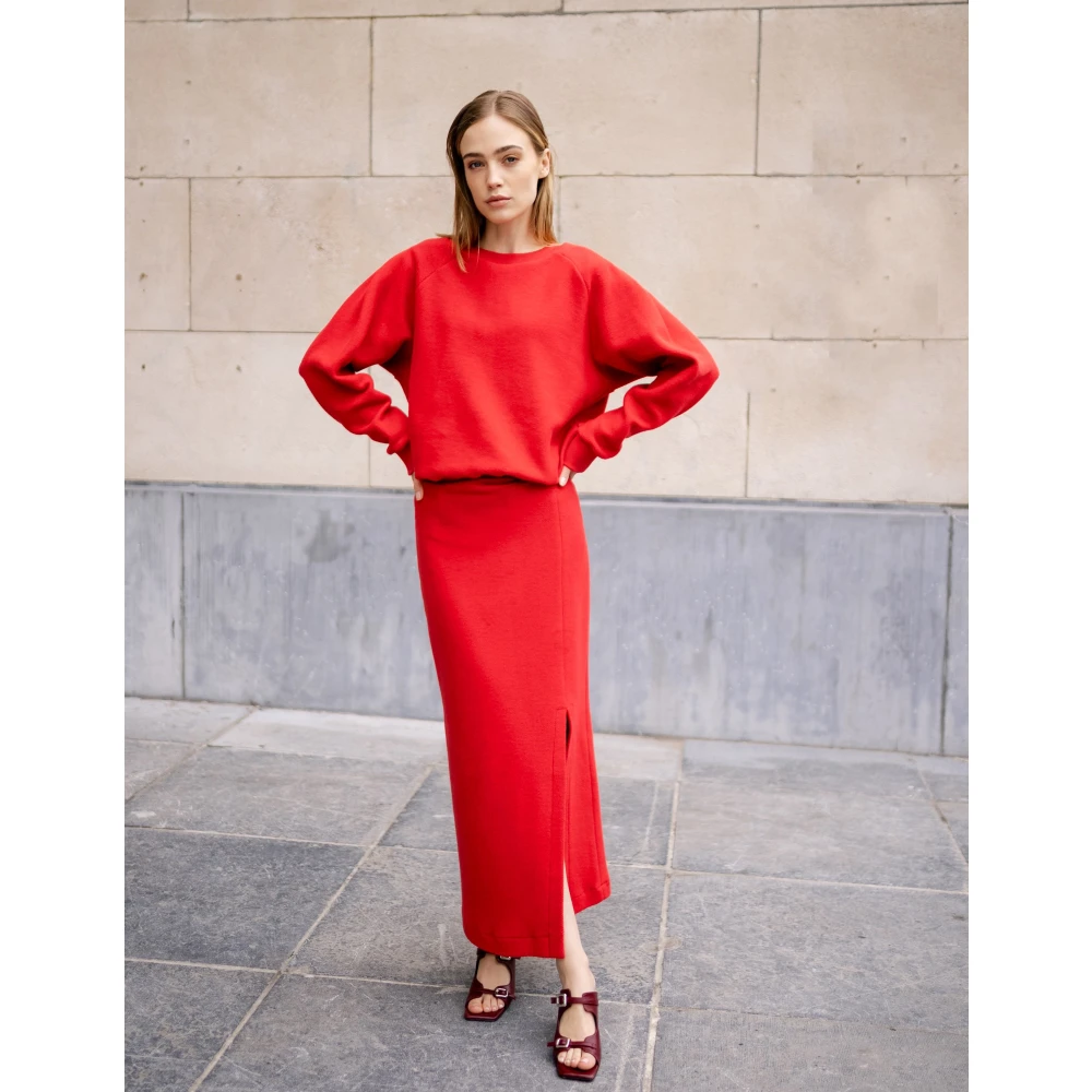 March23 Zacht Sweatshirt met Capuchon Red Dames