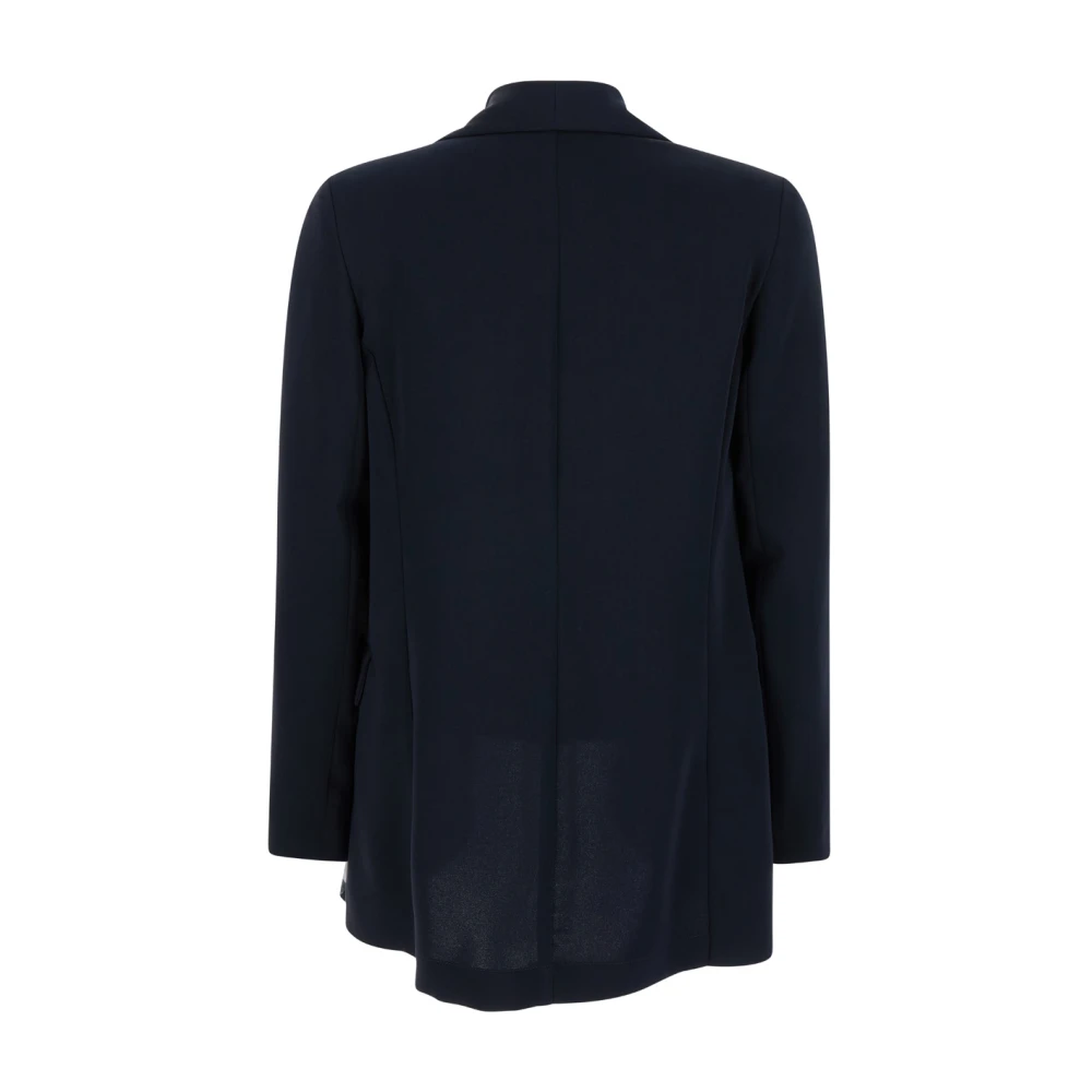 Plain Units Blauwe Asymmetrische Zoom Open Front Jas Blue Dames