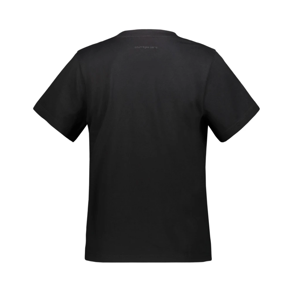 Courrèges Zwart Dry Jersey T-Shirt Black Dames