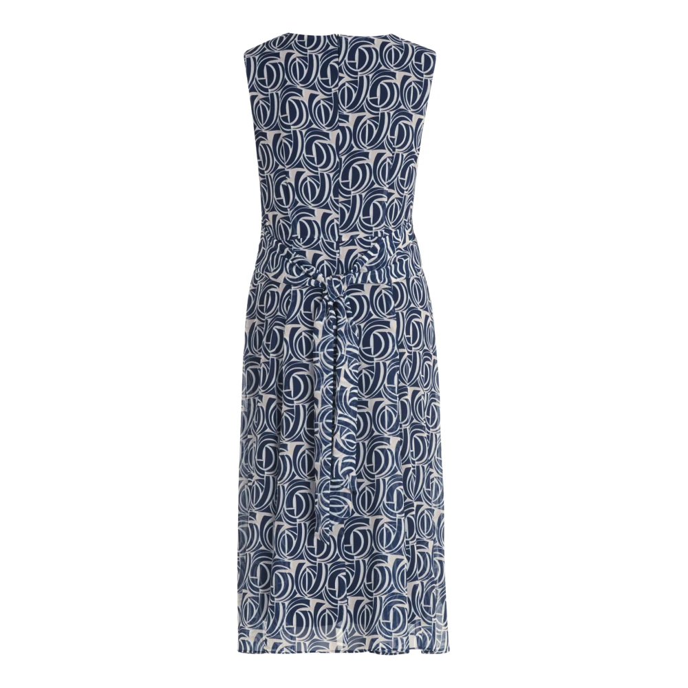 Betty & Co Mouwloze chiffon jurk Blue Dames