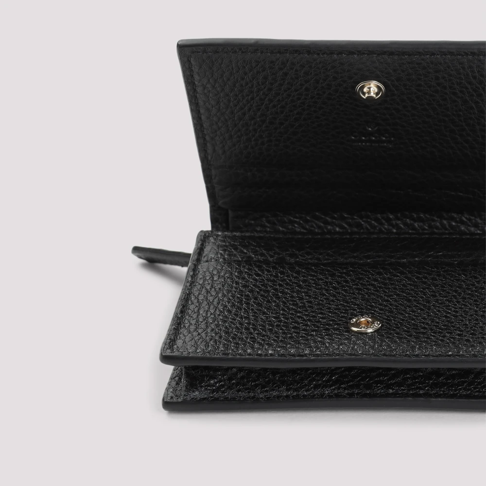 Gucci Zwarte Portemonnee van generfd leer Black Dames
