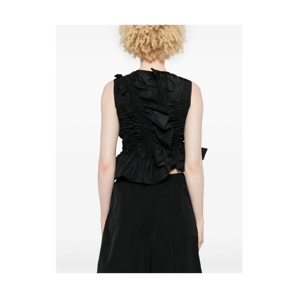 Cecilie Bahnsen Zwarte Geplooide Jurk Black Dames