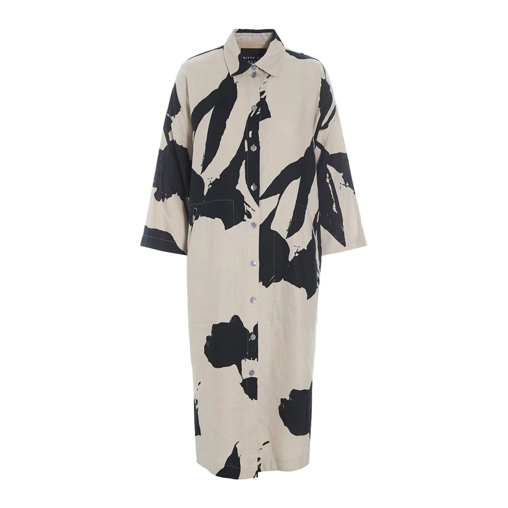 Bitte Kai Rand Shadow Blossom Overhemdjurk met Bloemenprint Beige Dames