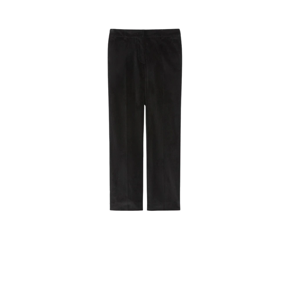 Max Mara Weekend Fluwelen broek met persplooien Black Dames