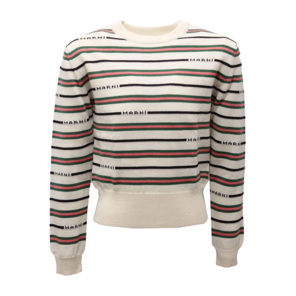 Marni Girls White Kids Knitwear, 10 Y, 2802Al Maglione Wool Blend Jumper
