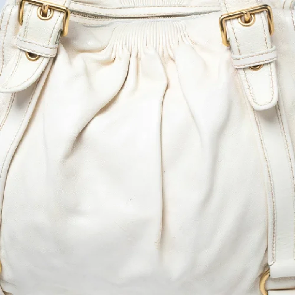Miu Pre-owned Leather totes White Dames
