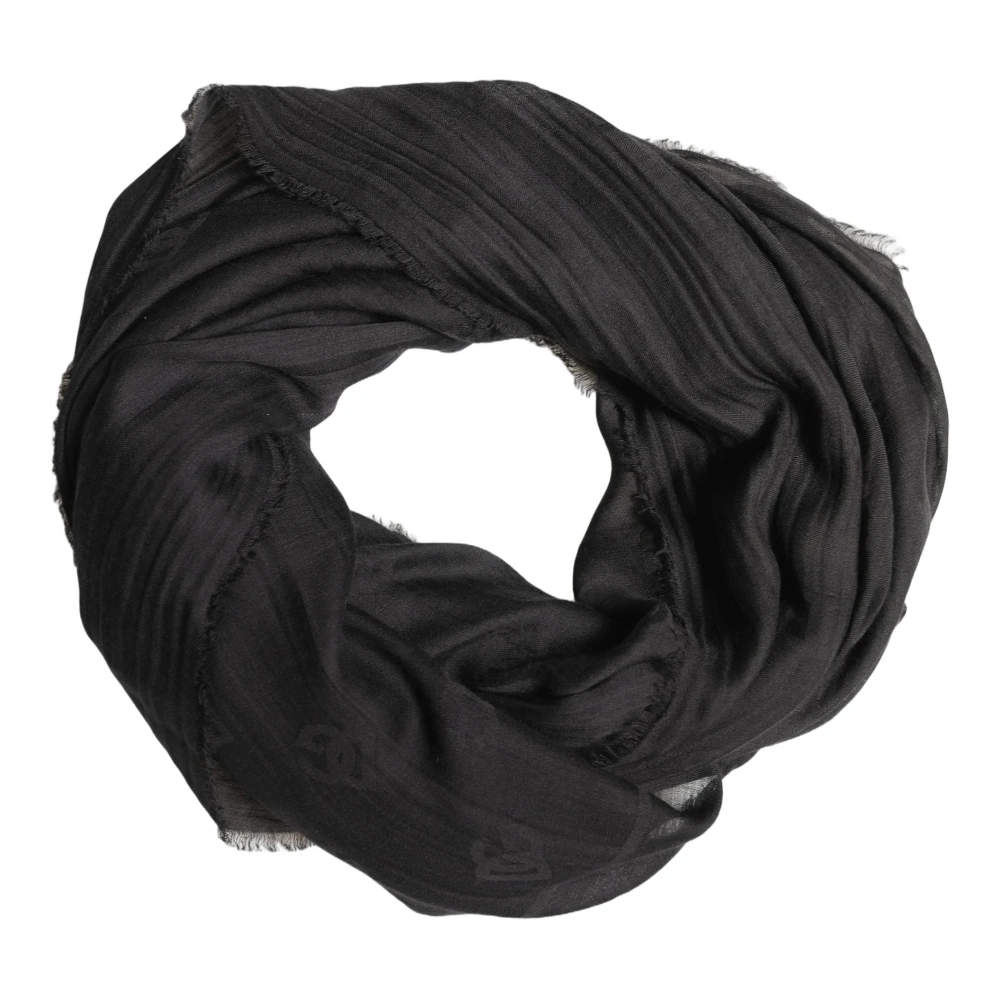 Dolce & Gabbana Logo Print Silk Scarf - Male - Winter Scarves - Black - One Size - Accessories - Image 3