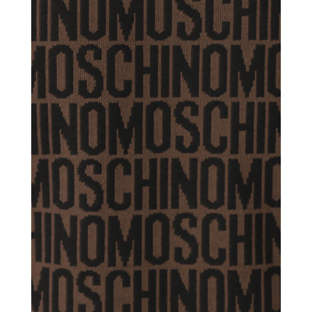 Moschino Jacquard Logo T-shirt Brown Heren