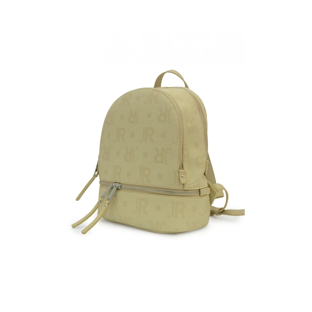 John Richmond Beige PU Rugzak met Logopatroon Beige Dames