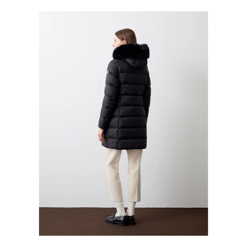 Colmar Zwarte Winterjas met Bont Capuchon Black Dames