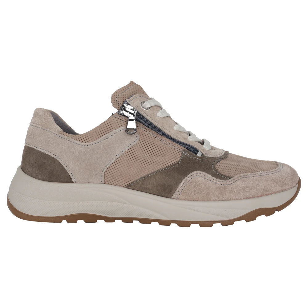 Waldläufer Wijde pasvorm veter-rits sneaker – Heren Schoenen Grijs