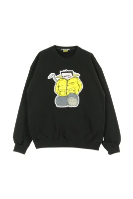 Sweatshirt med rund hals och patch