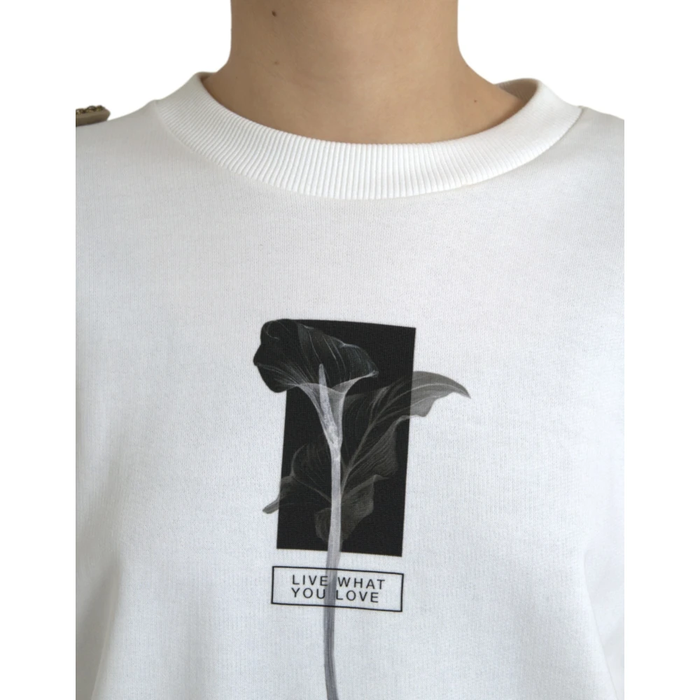 Dolce & Gabbana Luxe Zwart & Wit Sweater White Dames