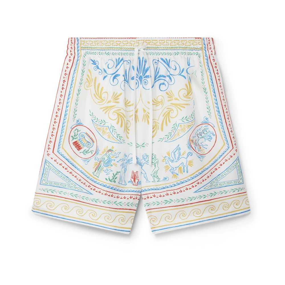 Casablanca Multicolor Zijden Twill Shorts Multicolor Heren