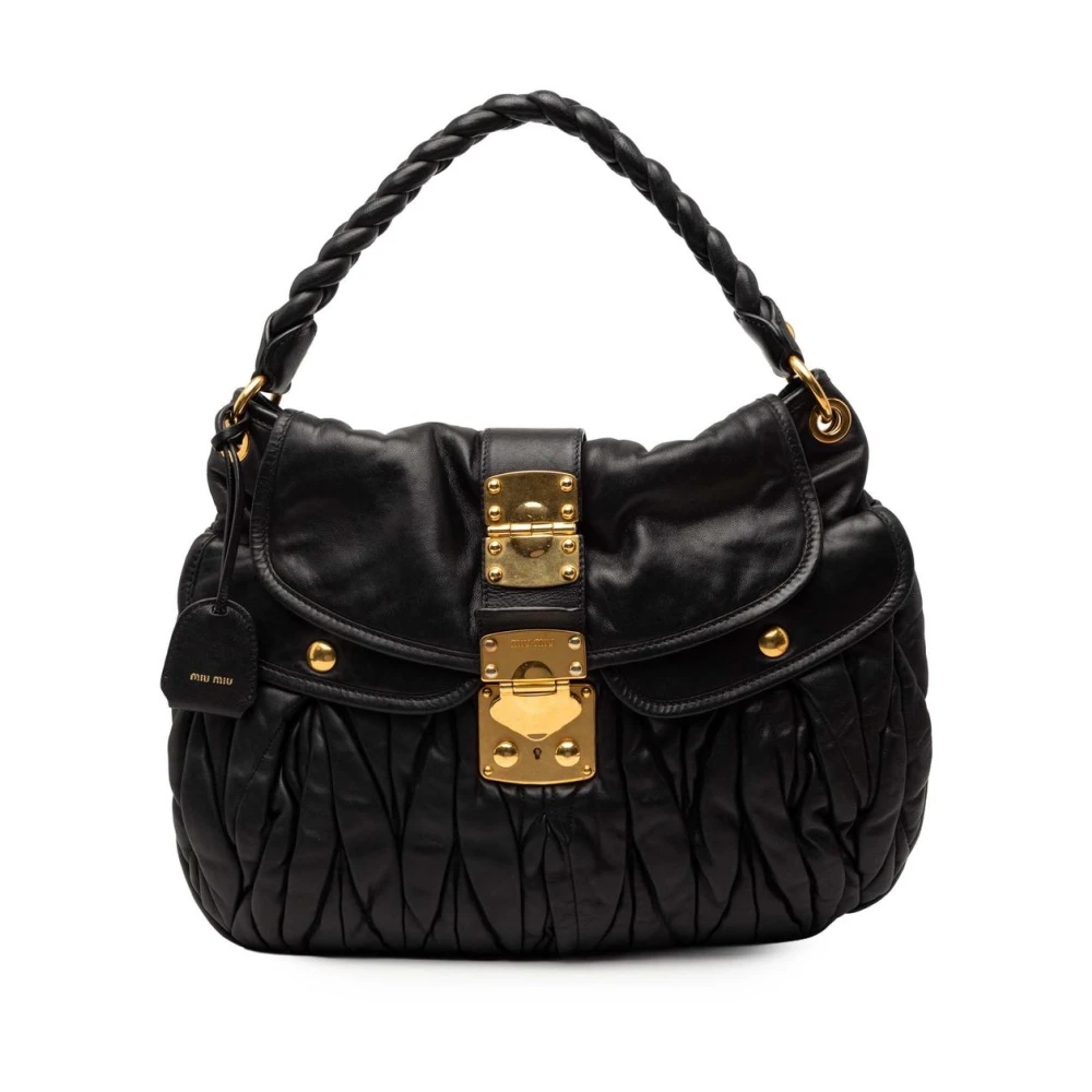 Miu Miu Pre-Owned Women's Black Pre-Owned Leather Handbag
