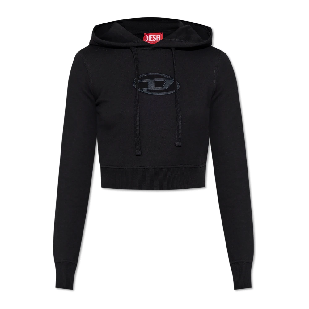 Diesel Sweatshirt met F-Slimmy-Hood-Od logo Black Dames