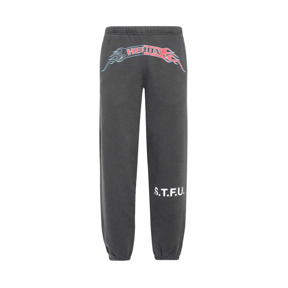 Heron Preston Katoenen Track-Pants met Front Print Black Heren