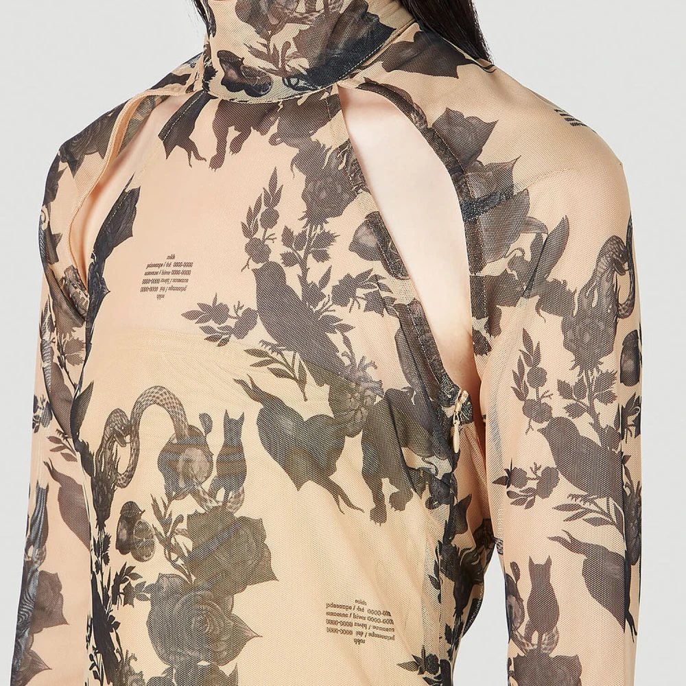 Rokh Maxi Jurk Beige Dames